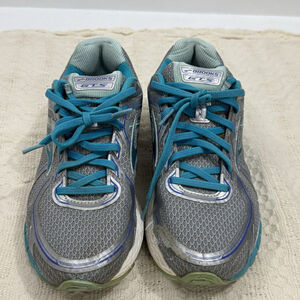 Brooks Adrenaline GTS 16 Running Shoes Womens Size 10 Silver Teal 1202031B170